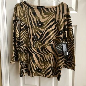 JONES NEW YORK “Callaway” Hand-Printed Top, Sz XL